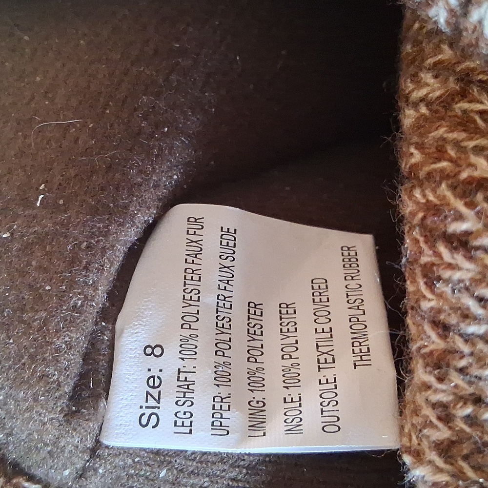 Muk Luks Brown Knit and Faux Fur Boots - Picture 6 of 6